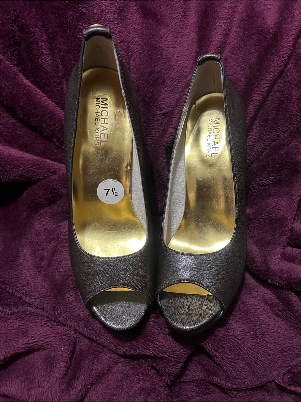 Michael Kors Brown Leather Heeled Heels